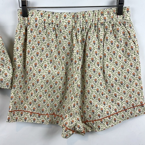 Revolve Kourt Fefe Floral 100% Cotton Set Crop Top and Shorts w Pockets Size S - Picture 11 of 14